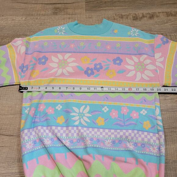 Additions by Ronnie Vintage 80s Medium Mock Neck Sweatshirt Cottagecore Floral - Picture 7 of 8